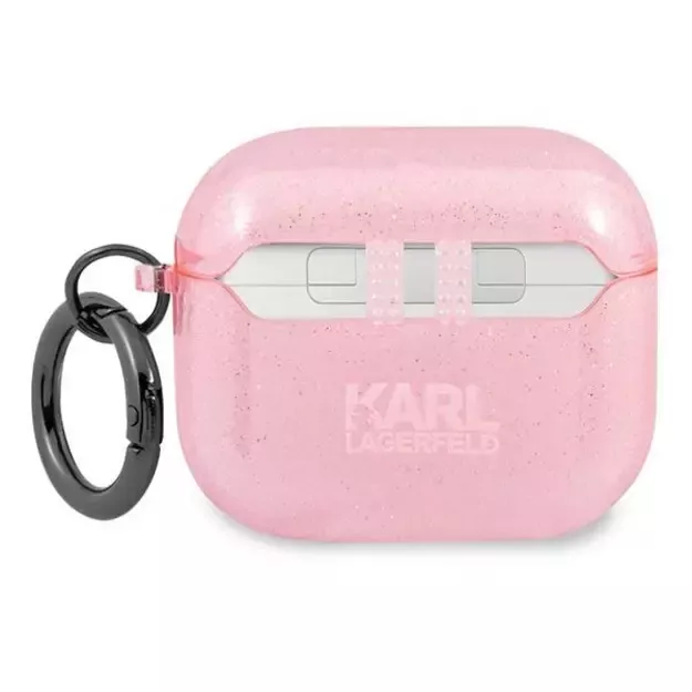 Karl Lagerfeld KLA3UKHGP AirPods 3 cover różowy/pink Glitter Karl`s Head 3