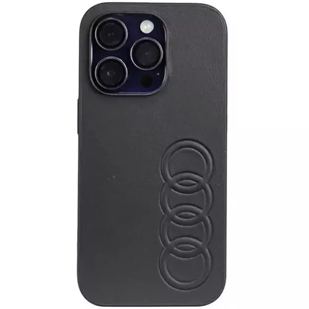 Audi Synthetic Leather iPhone 14 Pro 6.1&quot  black/black hardcase AU-TPUPPCIP14P-TT/D1-BK