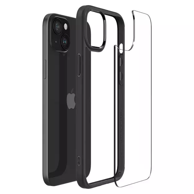 Spigen Crystal Hybrid iPhone 15 Plus Case - Clear Black 12