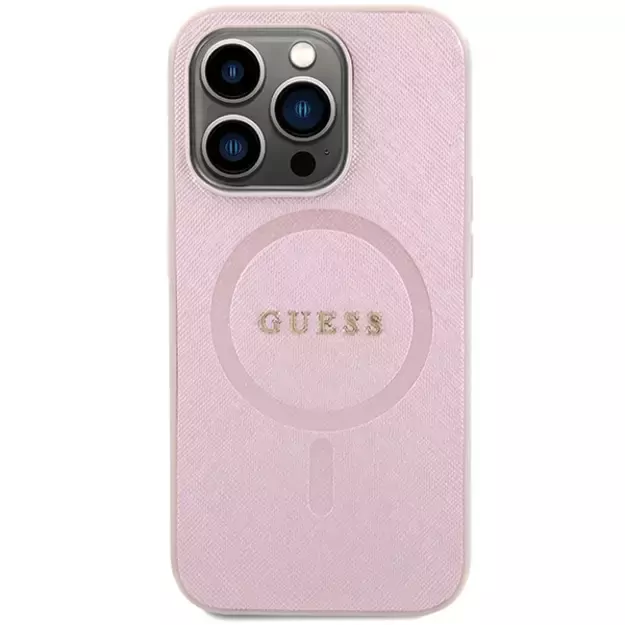 Guess Saffiano MagSafe case for iPhone 15 Pro - pink 2