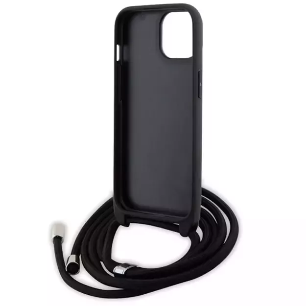 Karl Lagerfeld Crossbody Saffiano Metal Pin Karl &amp  Choupette case for iPhone 15 Plus - black 5