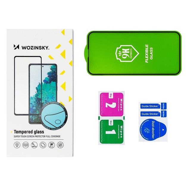 Wozinsky Full Cover Flexi Nano Glass Film Tempered Glass with Frame Samsung Galaxy M51 Black 13