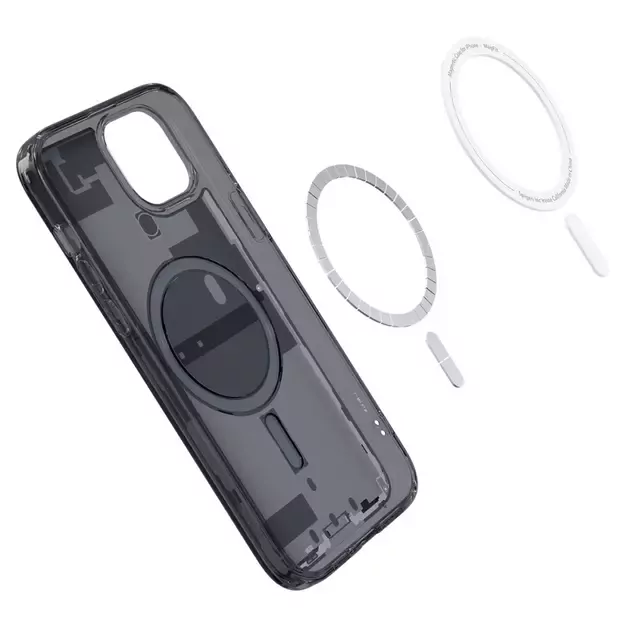 Spigen Ultra Hybrid Mag Case with MagSafe for iPhone 15 Plus - Dark Gray (Zero One Pattern) 6