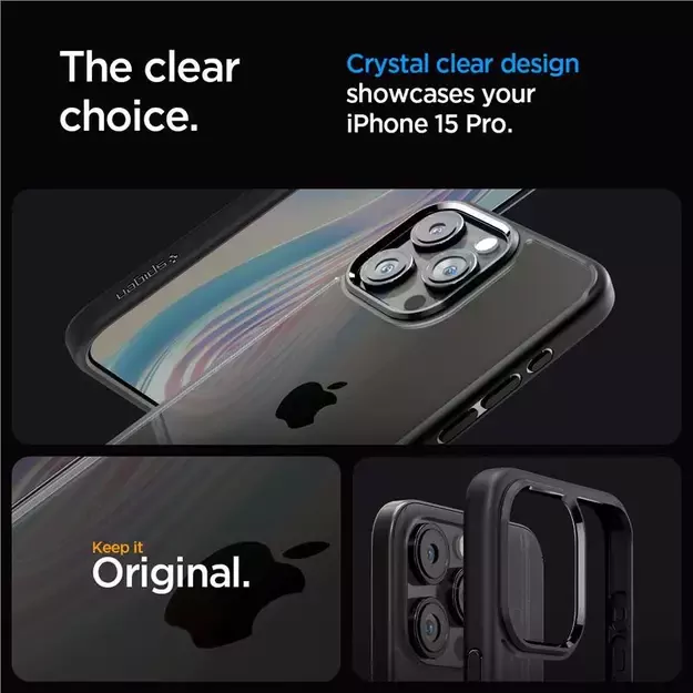Spigen Crystal Hybrid iPhone 15 Pro Case - Black 2