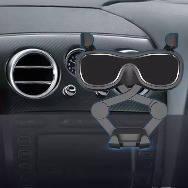 Gravity smartphone car holder for air vent with air freshener silver (YC06) 4