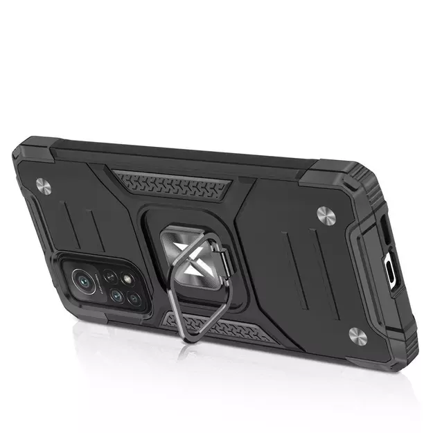 Wozinsky Ring Armor tough hybrid case cover + magnetic holder for Samsung Galaxy A03s black 3