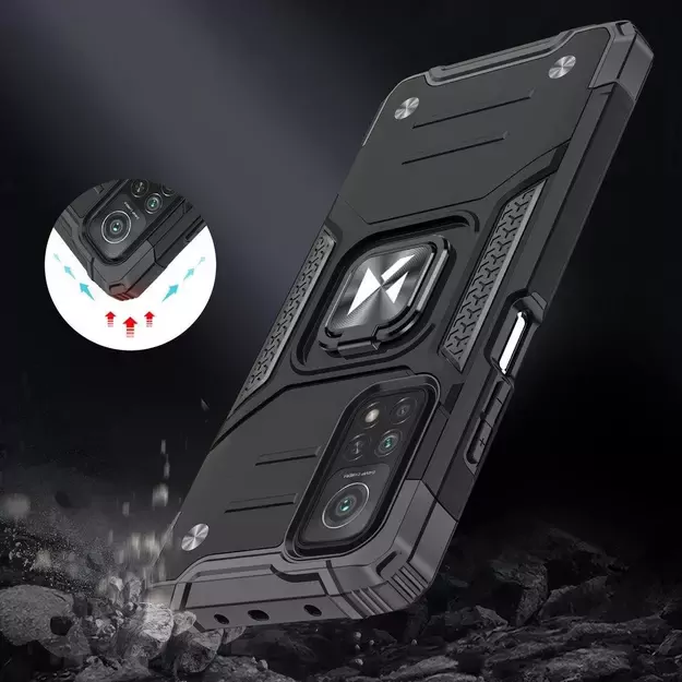 Wozinsky Ring Armor tough hybrid case cover + magnetic holder for Samsung Galaxy A03s black 6
