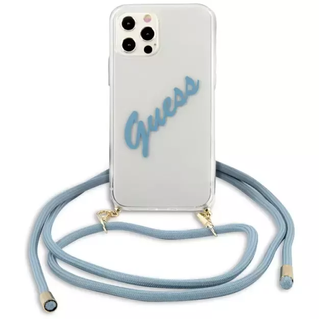 Guess GUHCP12LCRTVSBL iPhone 12 Pro Max 6.7&quot  blue/blue hardcase Script Vintage