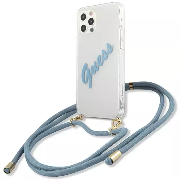 Guess GUHCP12LCRTVSBL iPhone 12 Pro Max 6.7&quot  blue/blue hardcase Script Vintage 6
