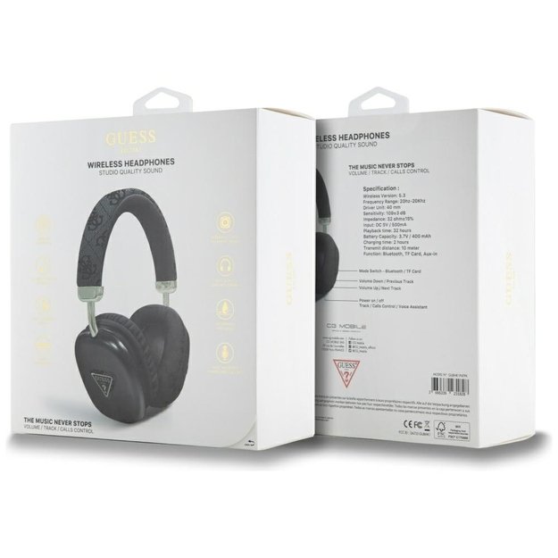 Guess Triangle Logo Over-Ear Headphones - Black 3