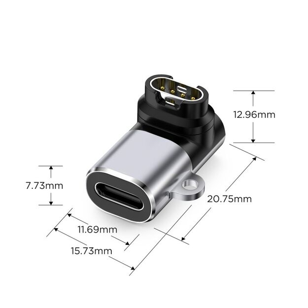 Tech-Protect Ultraboost USB-C Angle Adapter for Garmin Watch - Gray 4