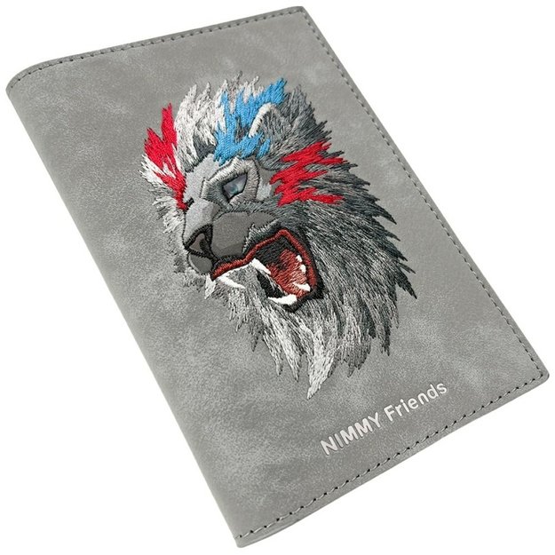 Nimmy Raptor Lion Passport/Wallet Case - Gray 4