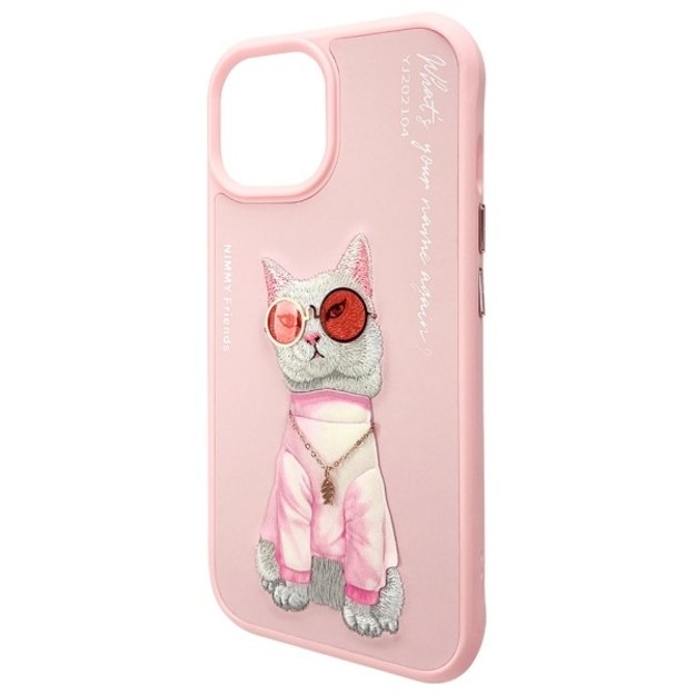 Nimmy Glasses Cool Cat iPhone 15 Case - Pink 5