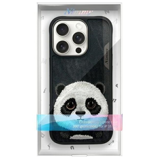 Nimmy Big Eyed Pet 2.0 Panda case for iPhone 16 Pro - black 8