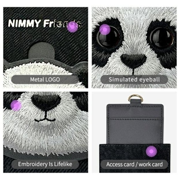 Nimmy Big Eyed Pet 2.0 Cat Wallet Card Holder - Black 3