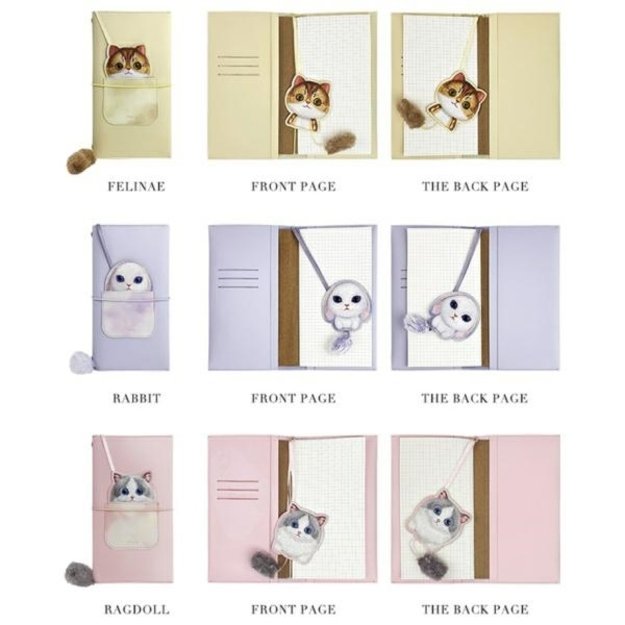 Nimmy Big Eyed Pet 2.0 Cat 2-in-1 Notebook + Pen Set - Beige 5