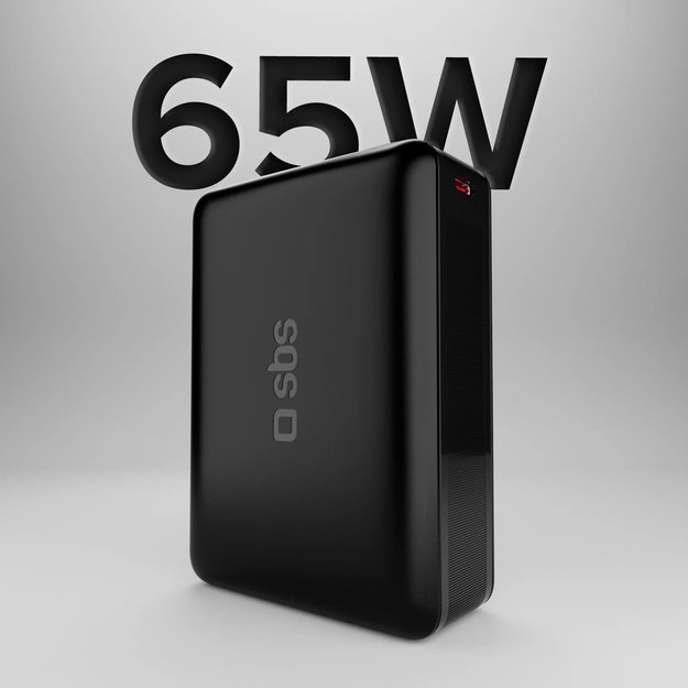 Powerbank SBS 20000mAh 65W PD AFC USB-C USB-A for laptop, tablet, smartphone - black 4
