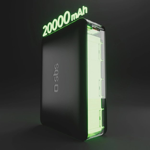 Powerbank SBS 20000mAh 65W PD AFC USB-C USB-A for laptop, tablet, smartphone - black 9