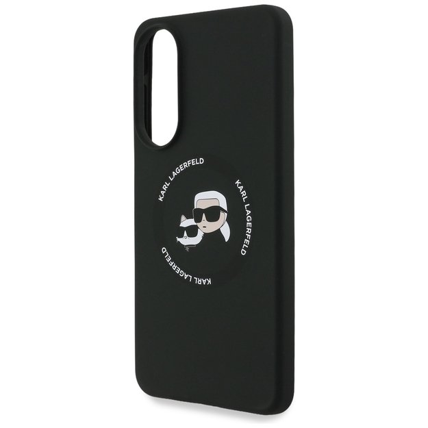 Karl Lagerfeld Silicone nauble Heads And Circle MagSafe case for Samsung Galaxy S25 Edge - black 5