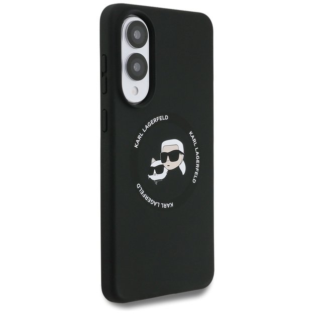 Karl Lagerfeld Silicone nauble Heads And Circle MagSafe case for Samsung Galaxy S25 Edge - black 3