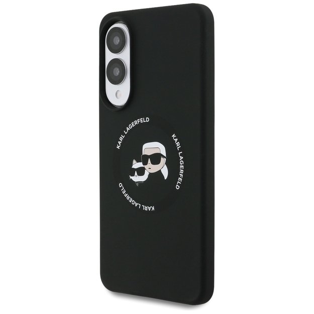 Karl Lagerfeld Silicone nauble Heads And Circle MagSafe case for Samsung Galaxy S25 Edge - black 1