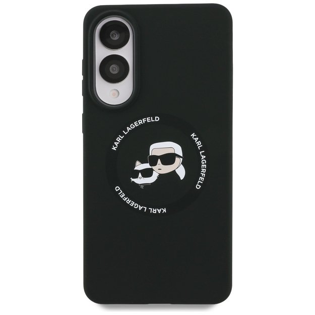 Karl Lagerfeld Silicone nauble Heads And Circle MagSafe case for Samsung Galaxy S25 Edge - black 2