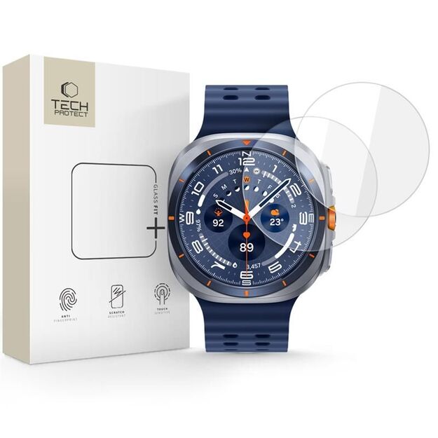 Tech-Protect Glass Fit+ 2-pack tempered glass for Samsung Galaxy Watch Ultra 47 mm - transparent
