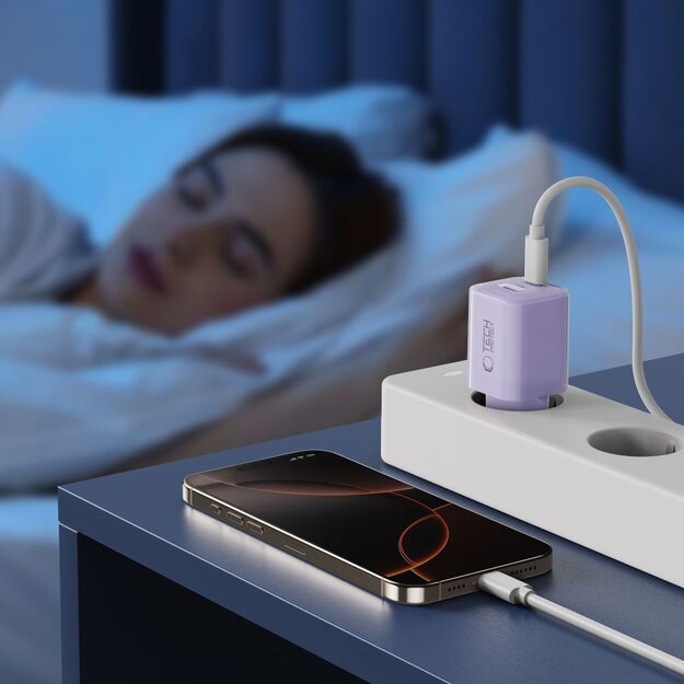 Tech-Protect NCM33 PD 33W QC3.0 USB-C / USB-C Wall Charger - Purple 6
