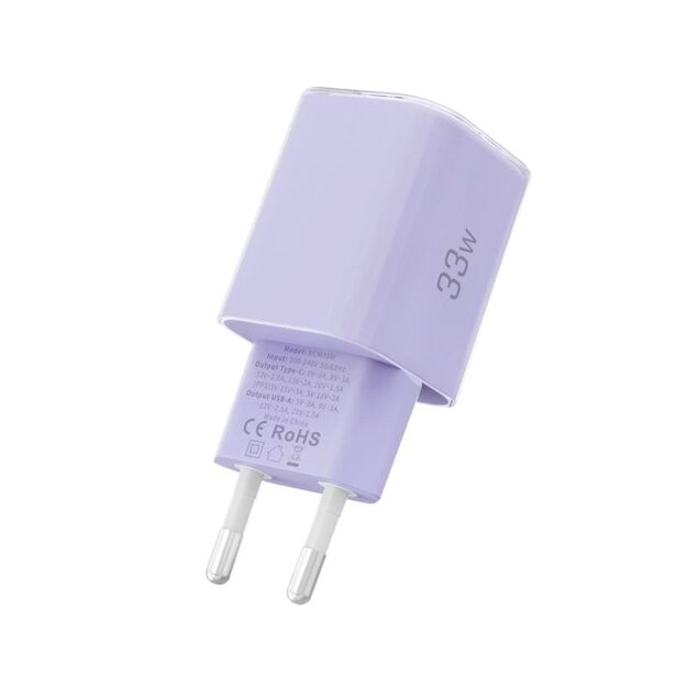 Tech-Protect NCM33 PD 33W QC3.0 USB-C / USB-C Wall Charger - Purple 3