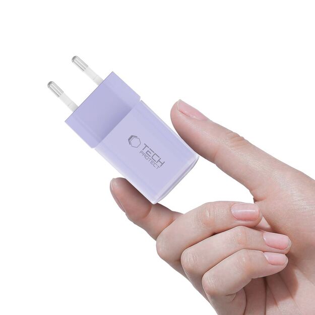 Tech-Protect NCM33 PD 33W QC3.0 USB-C / USB-C Wall Charger - Purple 4