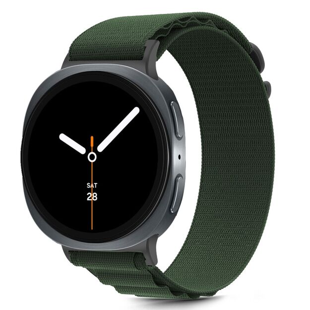 Tech-Protect Nylon Stripe Strap for Samsung Galaxy Watch 40/44/46 mm - Green 2