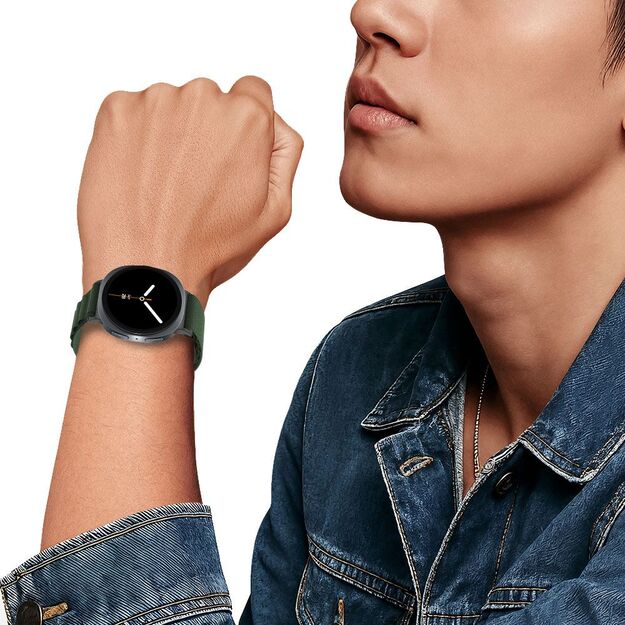 Tech-Protect Nylon Stripe Strap for Samsung Galaxy Watch 40/44/46 mm - Green 3