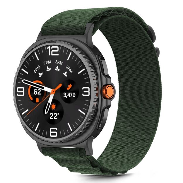 Tech-Protect Nylon Stripe Strap for Samsung Galaxy Watch 40/44/46 mm - Green 1