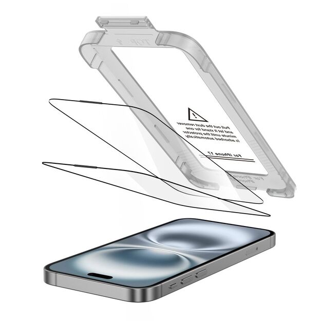 Tech-Protect Quick Set+ 2-pack tempered glass for iPhone 17 - black 1