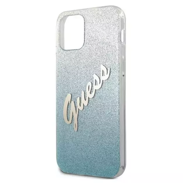 Guess GUHCP12SPCUGLSBL iPhone 12 mini 5.4&quot  blue/blue hardcase Glitter Gradient Script 12