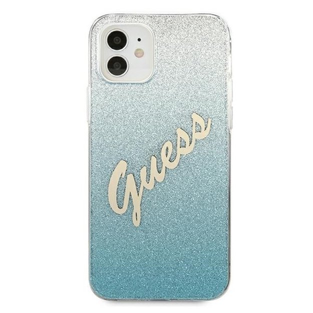 Guess GUHCP12SPCUGLSBL iPhone 12 mini 5.4&quot  blue/blue hardcase Glitter Gradient Script 2
