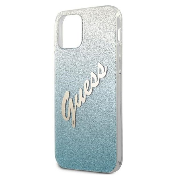 Guess GUHCP12SPCUGLSBL iPhone 12 mini 5.4&quot  blue/blue hardcase Glitter Gradient Script 5