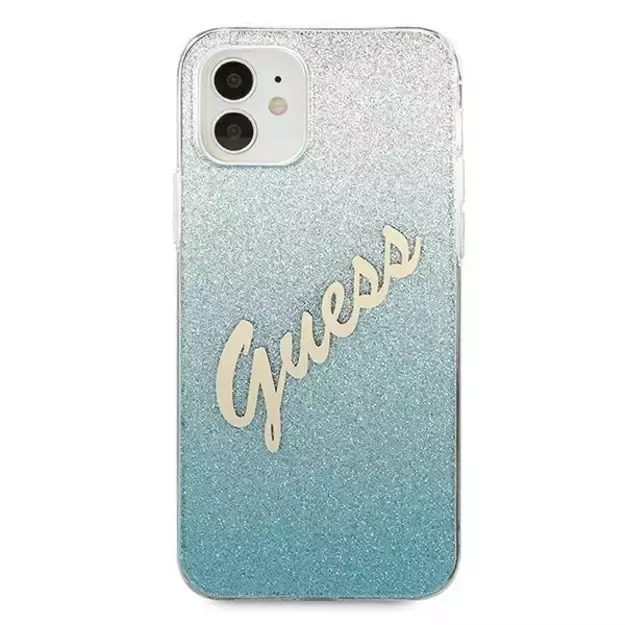 Guess GUHCP12SPCUGLSBL iPhone 12 mini 5.4&quot  blue/blue hardcase Glitter Gradient Script 9