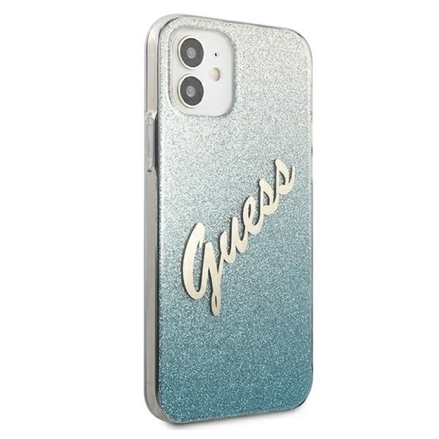 Guess GUHCP12SPCUGLSBL iPhone 12 mini 5.4&quot  blue/blue hardcase Glitter Gradient Script 3