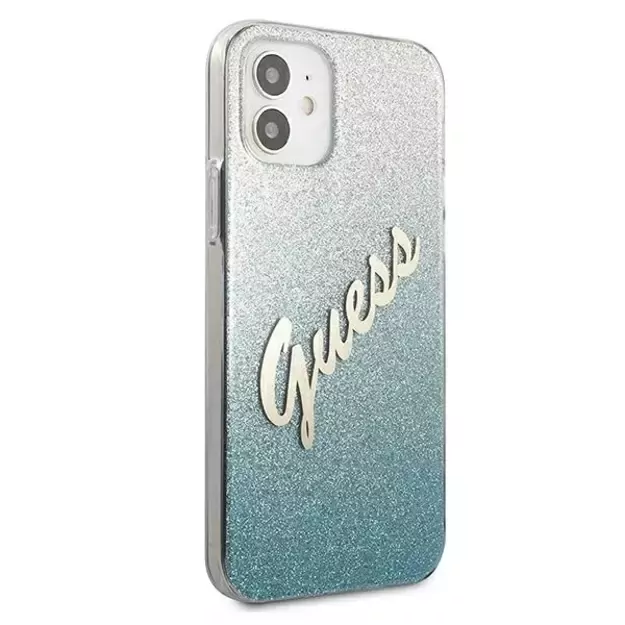 Guess GUHCP12SPCUGLSBL iPhone 12 mini 5.4&quot  blue/blue hardcase Glitter Gradient Script 10