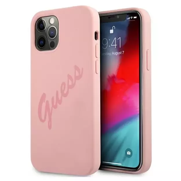 Guess GUHCP12LLSVSPI iPhone 12 Pro Max 6.7&quot  pink/pink hardcase Script Vintage