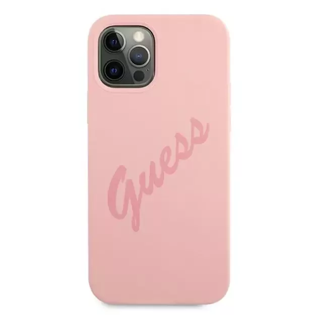Guess GUHCP12LLSVSPI iPhone 12 Pro Max 6.7&quot  pink/pink hardcase Script Vintage 2