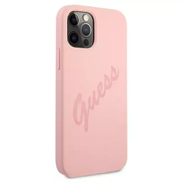 Guess GUHCP12LLSVSPI iPhone 12 Pro Max 6.7&quot  pink/pink hardcase Script Vintage 3