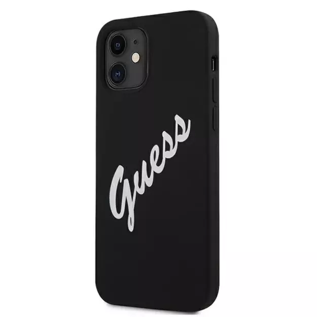Guess GUHCP12SLSVSBW iPhone 12 mini 5.4&quot  black and white hardcase Silicone Vintage 8