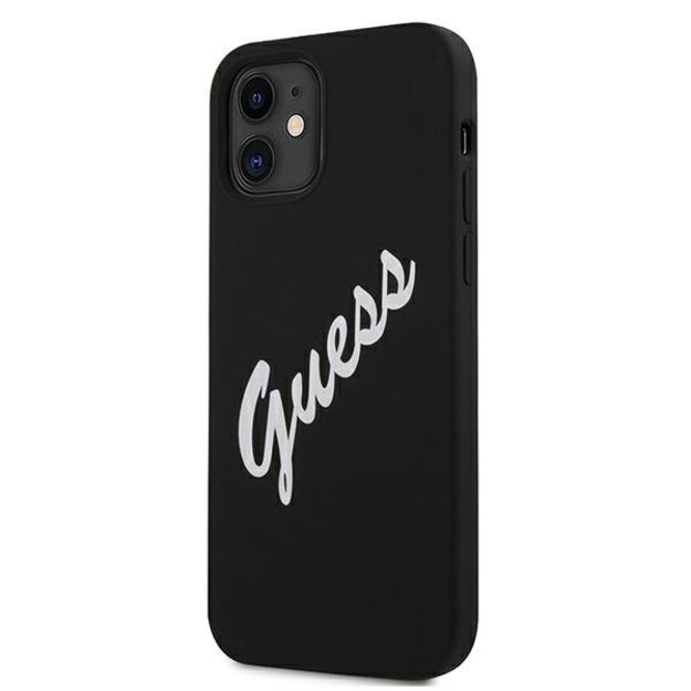 Guess GUHCP12SLSVSBW iPhone 12 mini 5.4&quot  black and white hardcase Silicone Vintage 1