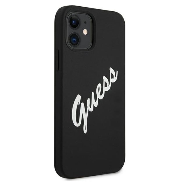 Guess GUHCP12SLSVSBW iPhone 12 mini 5.4&quot  black and white hardcase Silicone Vintage 3