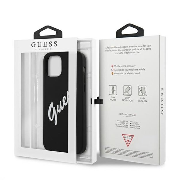 Guess GUHCP12SLSVSBW iPhone 12 mini 5.4&quot  black and white hardcase Silicone Vintage 7