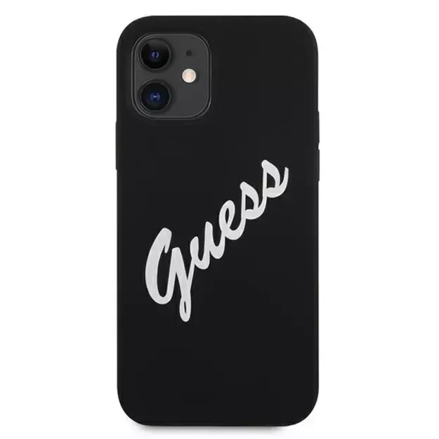 Guess GUHCP12SLSVSBW iPhone 12 mini 5.4&quot  black and white hardcase Silicone Vintage 9