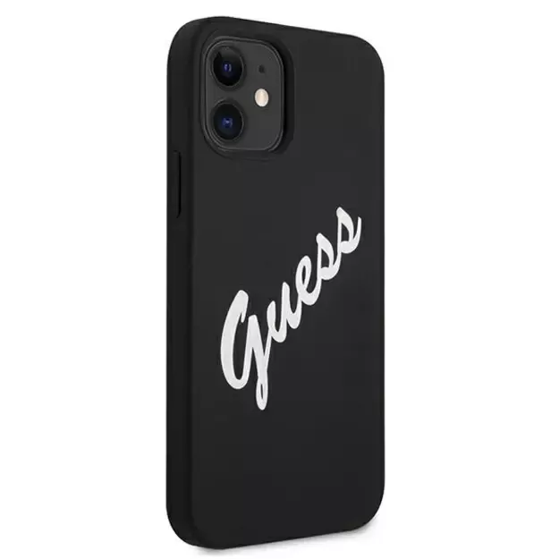 Guess GUHCP12SLSVSBW iPhone 12 mini 5.4&quot  black and white hardcase Silicone Vintage 10