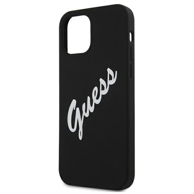 Guess GUHCP12SLSVSBW iPhone 12 mini 5.4&quot  black and white hardcase Silicone Vintage 5